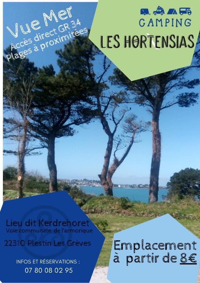 Les Hortensias Grande Tente Familiale Deux Chambres Et Sejour Vue Mer Sur Camping Nature Плестен-ле-Грев Экстерьер фото
